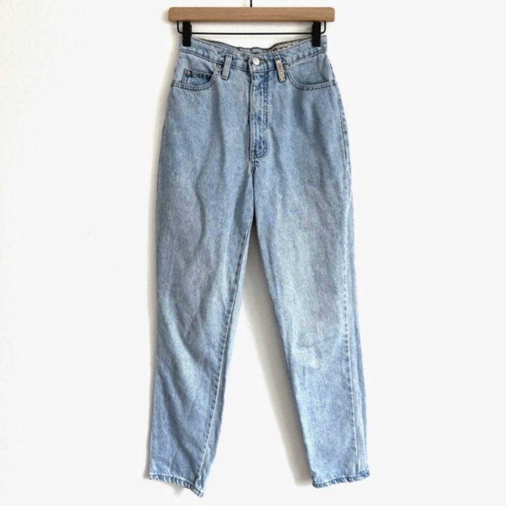 Vintage Sasson Light Wash High Rise Mom Jeans 90s Tapered Grunge Denim 26